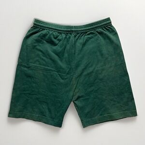 Vintage Savvy Trau Loevner Distressed Shorts Men's L Green Athletic Cotton Gym